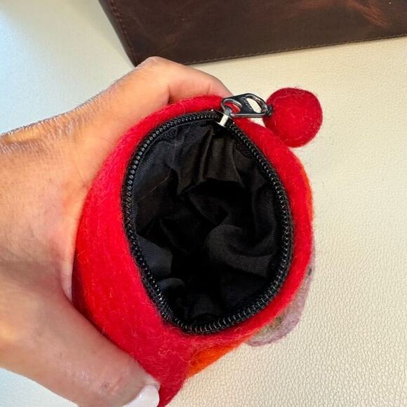 Felt Rainbow Coin Purse Boho Wallet Makeup Bag  NEW FAST SHIP - Picture 7 of 7